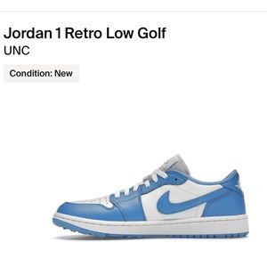 Retro low golf dunks, blue and white